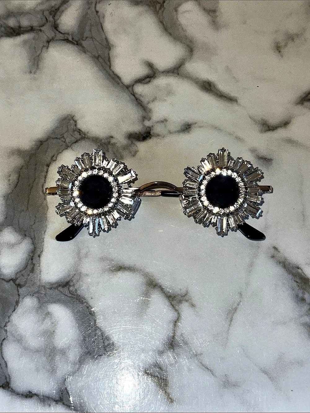 Crystal & Gold Embellished Sunglasses